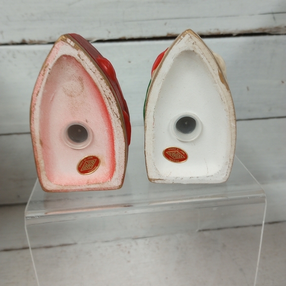 Vintage Artmark Japan Iron Shaped Salt & Pepper Shakers Tulip Design Handpainted - Picture 5 of 9